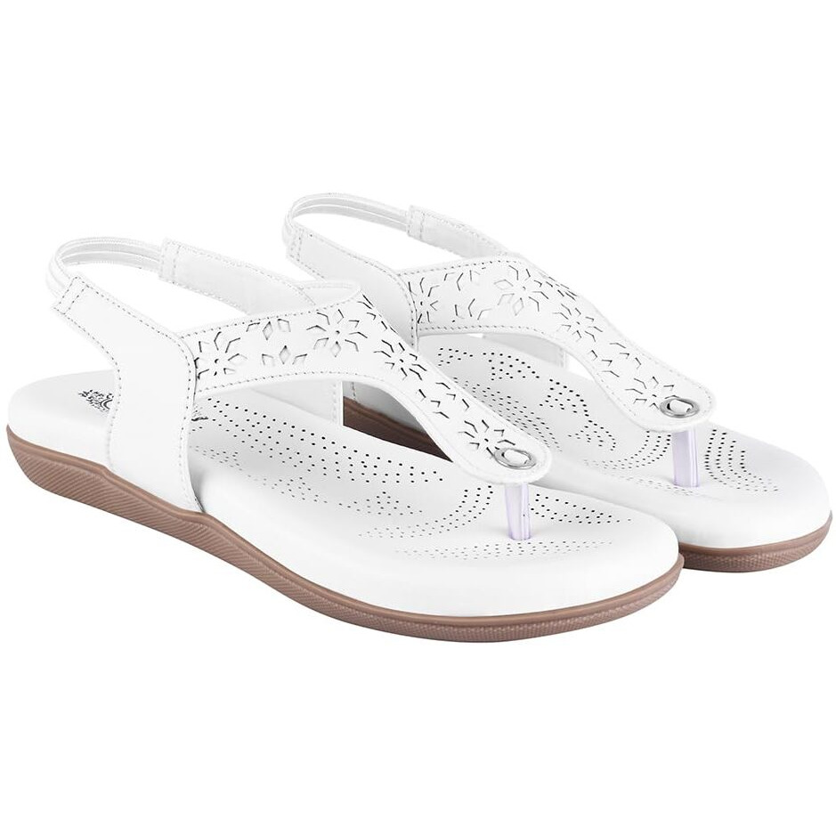 Shoetopia Women's Snd-1180 Flat Sandal-3 Kids Uk (Snd-1180-White)-Eu36