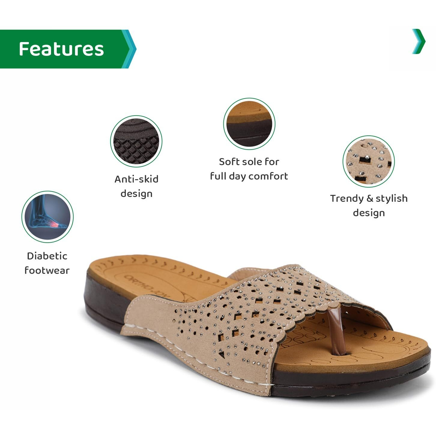 Ortho Joy Doctor Fancy Slipper For Women || Orthopedic Women's Slipper || Regular Wear Slippers For Women