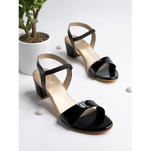 Shoetopia Girls Girls-Heel-1700 Black Heeled Sandal - 8 Uk (Girls-Heel-1700-Black)