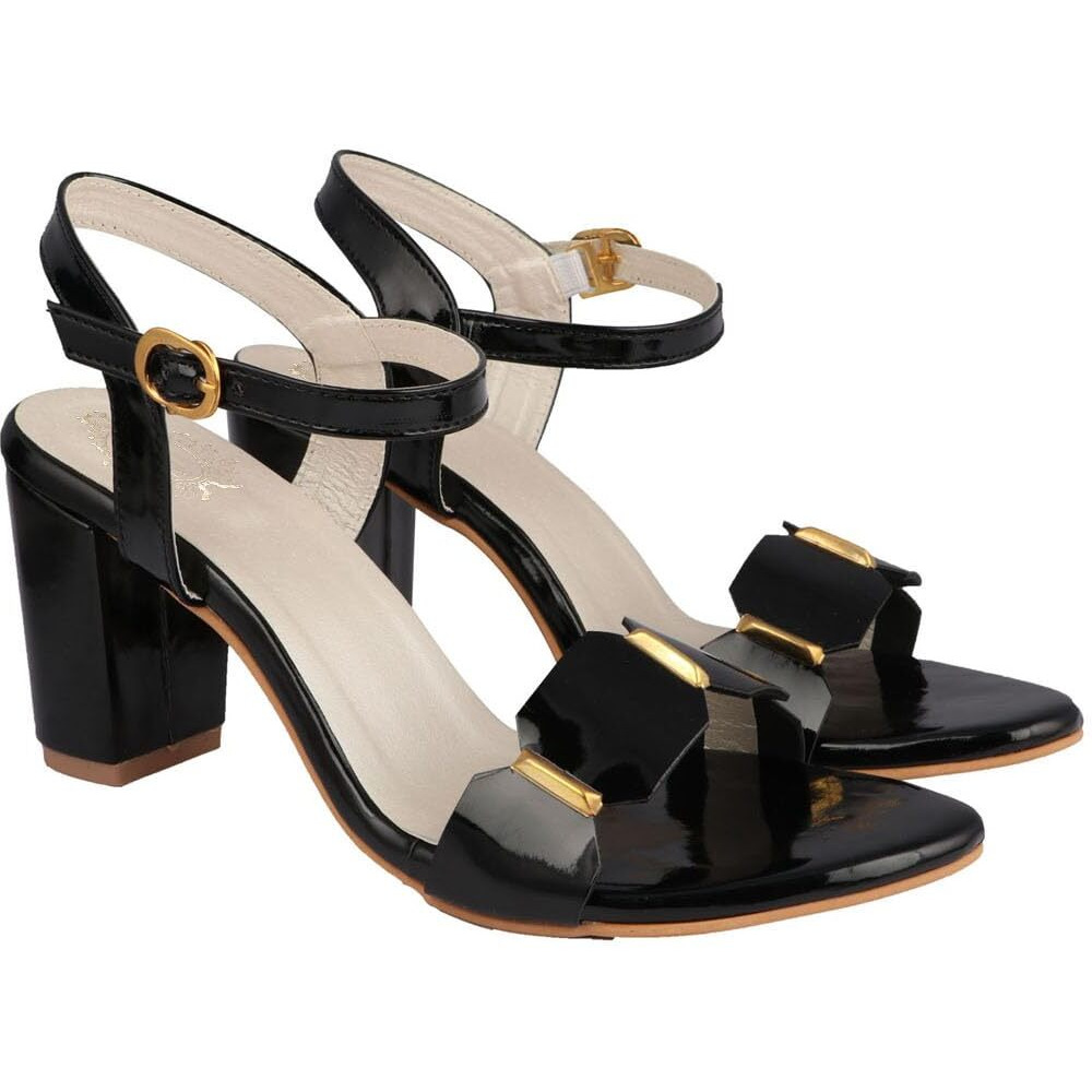 Shoetopia Girls Girls-Heel-175 Black Heeled Sandal - 6 Uk (Girls-Heel-175-Black)