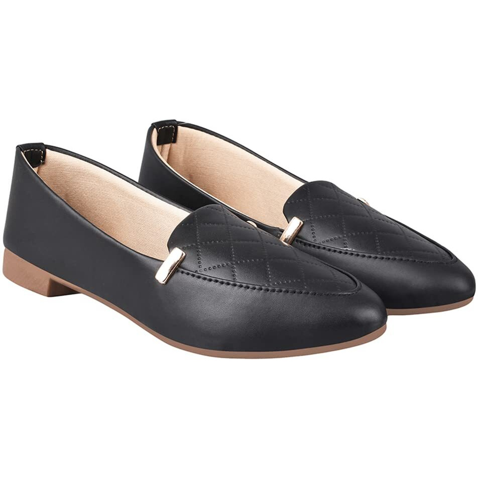 Shoetopia Girls Hr-03 Black Ballet Flat - 4 Uk (Girls-Hr-03-Black)