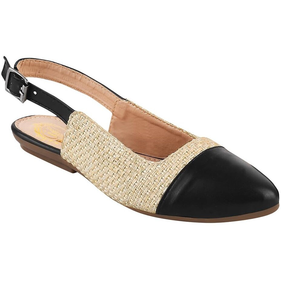 Shoetopia Women's Black Block Heel Bellies  Stylish & Comfortable Ballet Flats For Office, And Parties Eu37