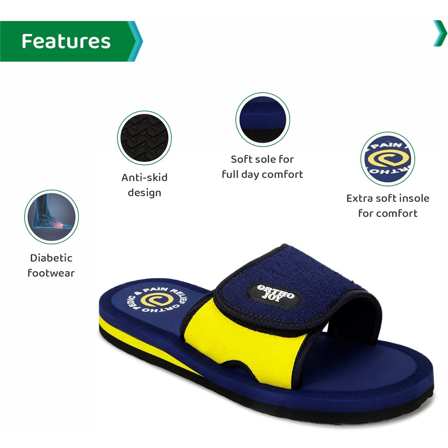 Ortho Joy Extra Soft Doctor Ortho Slippers/Comfortable Slippers For Men || Regular Wear Slippers For Men