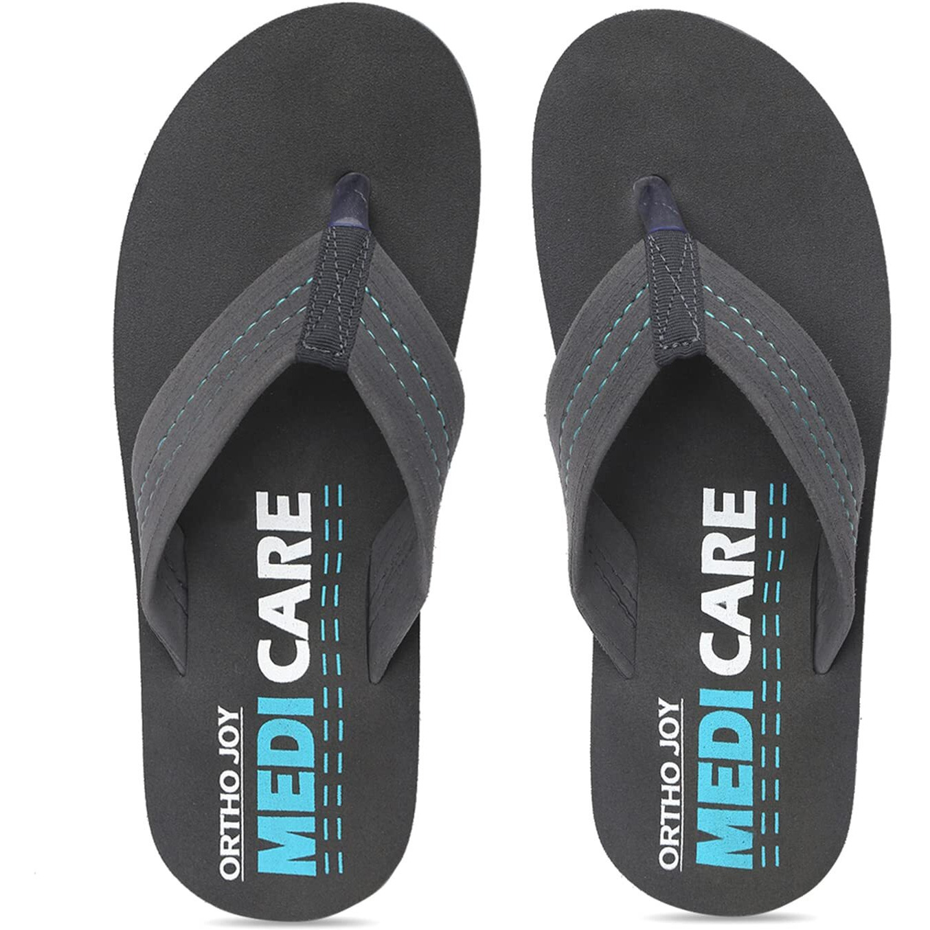 Ortho Joy Men's Comfortable Medicare Extra Soft Doctor Ortho Slippers (Grey, 6 Uk)