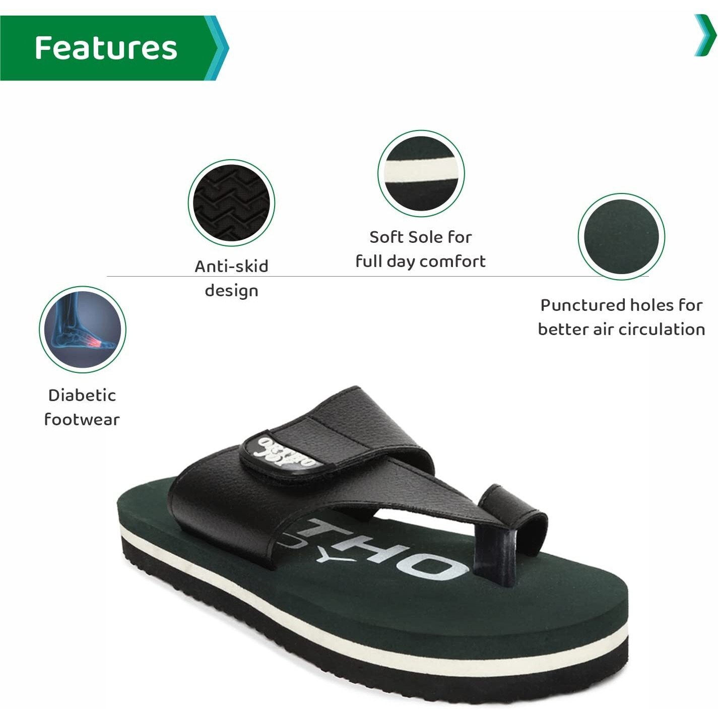 Ortho Joy Extra Soft Doctor Ortho Slippers For Men - Orth_Msp12_Dgn_08
