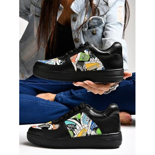 Shoetopia Women's Slip-On Sneakers Black