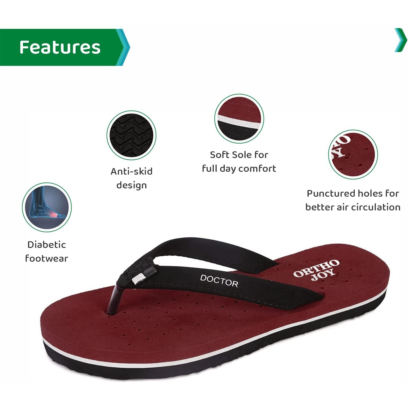 Ortho Joy Doctor Orthopedic Slippers For Ladies Daily Use/Mcr Chappals For Women