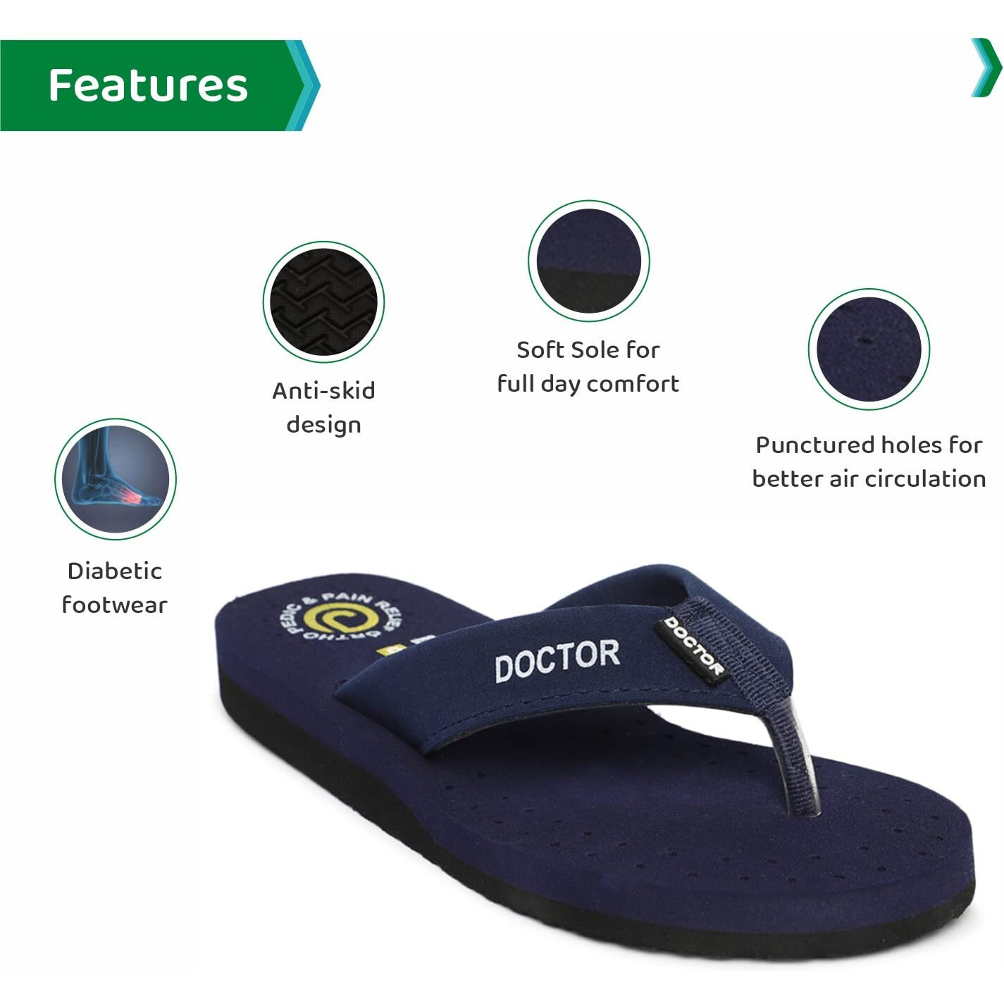 Ortho Joy Extra Soft Doctor Ortho Slippers For Men/Comfortable Slippers For Men