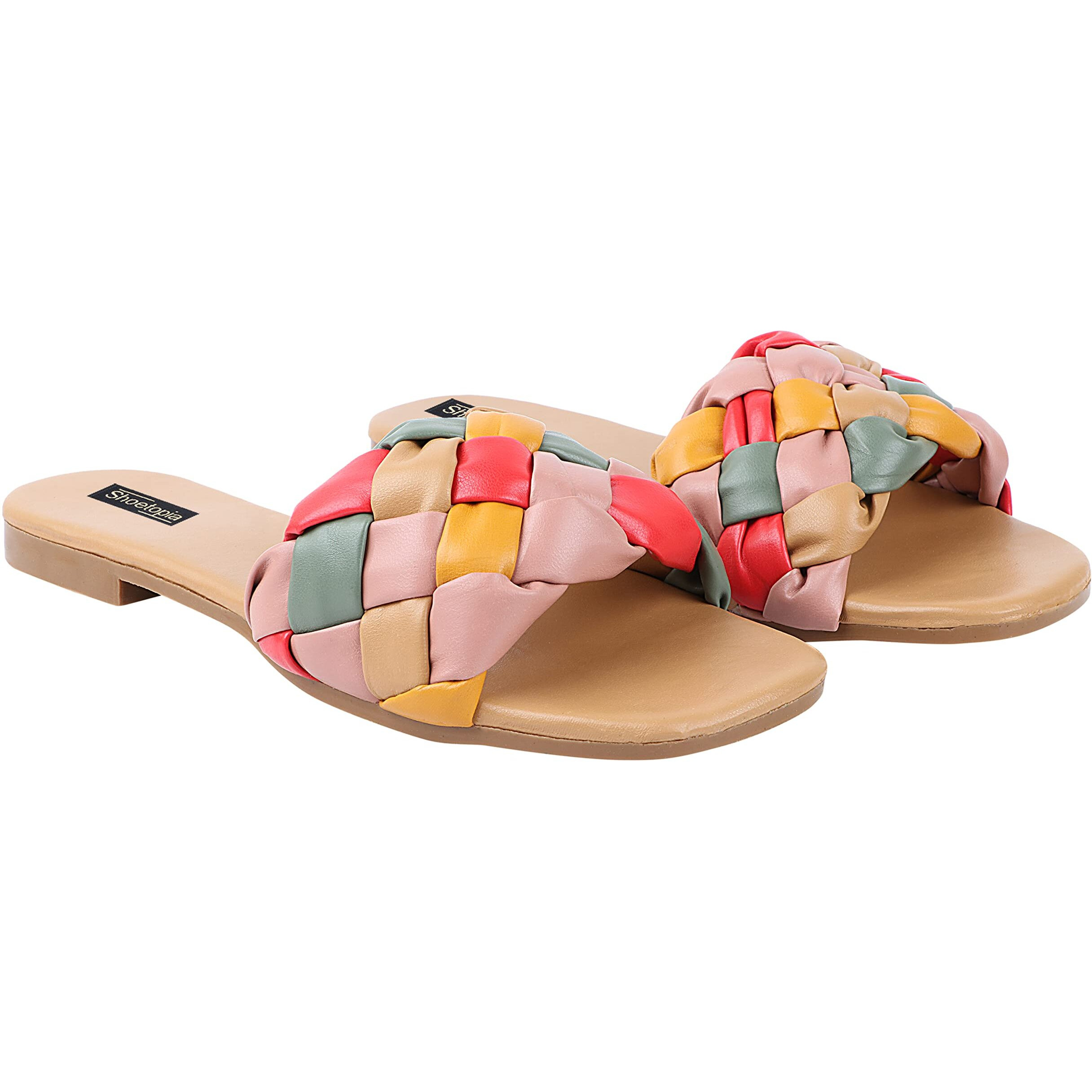 Shoetopia Women And Tan Girls Flat Sandal-Eu39