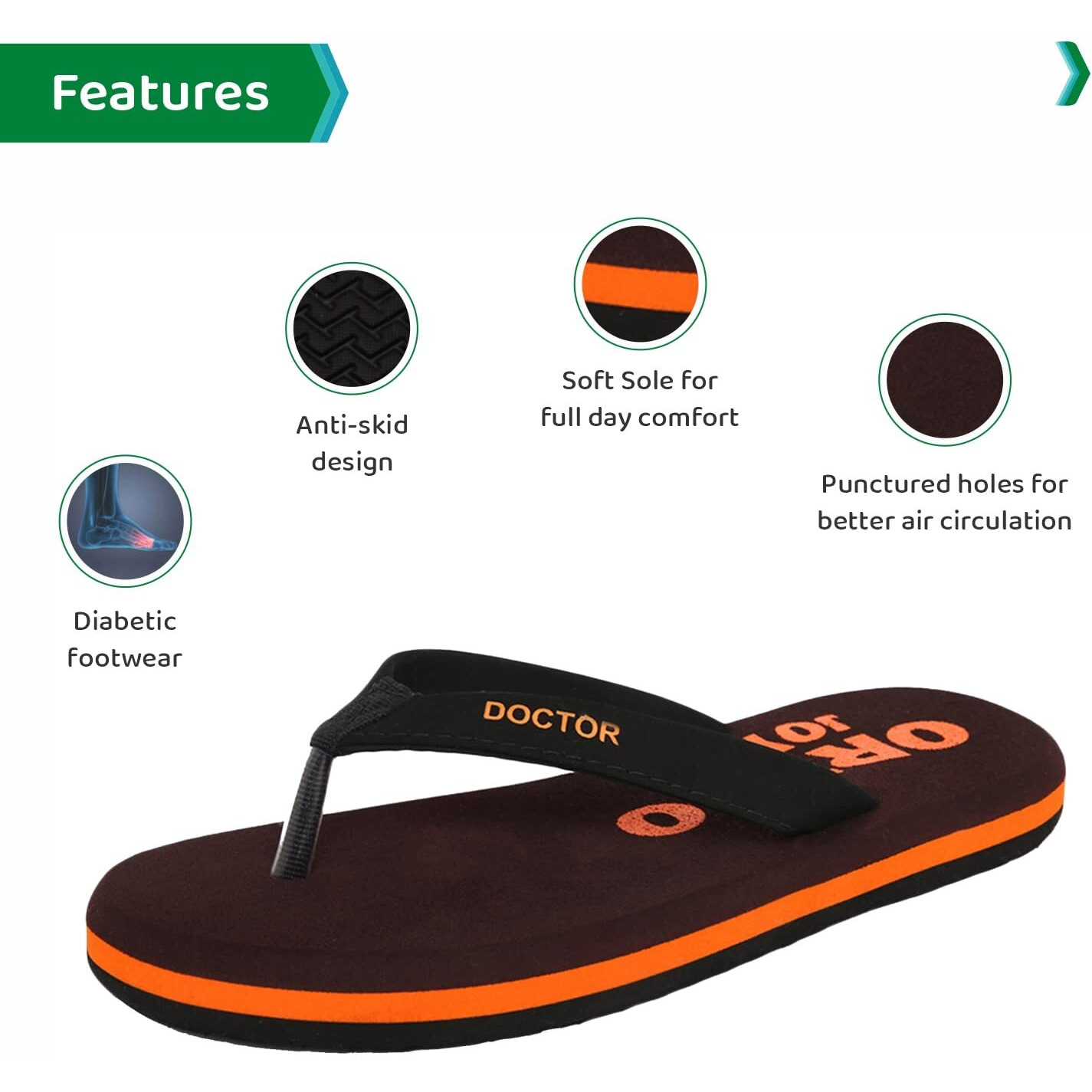 Ortho Joy Extra Soft Doctor Ortho Slippers For Men - Orth_Msp04_Brn_11