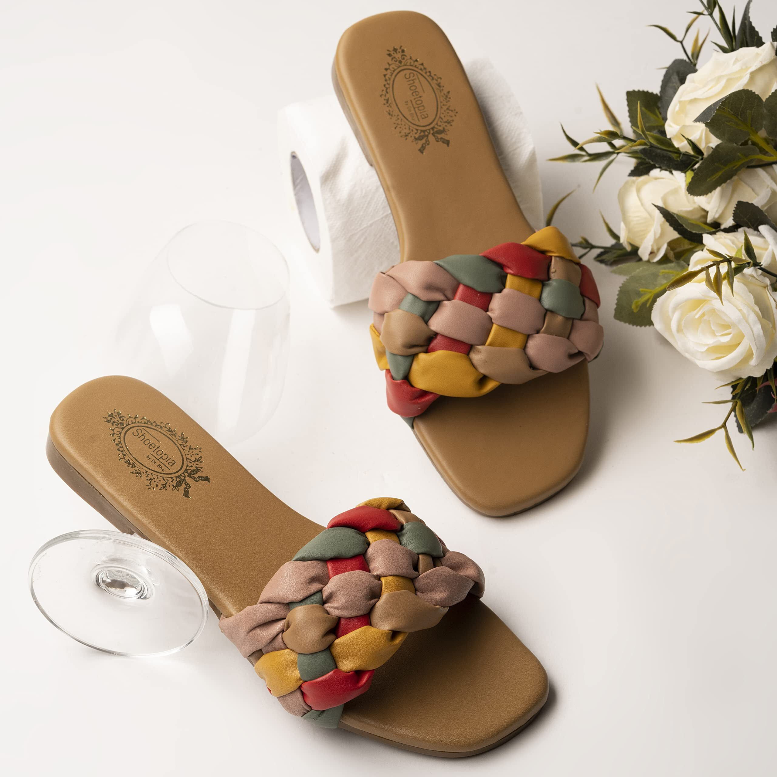 Shoetopia Women And Tan Girls Flat Sandal-Eu38