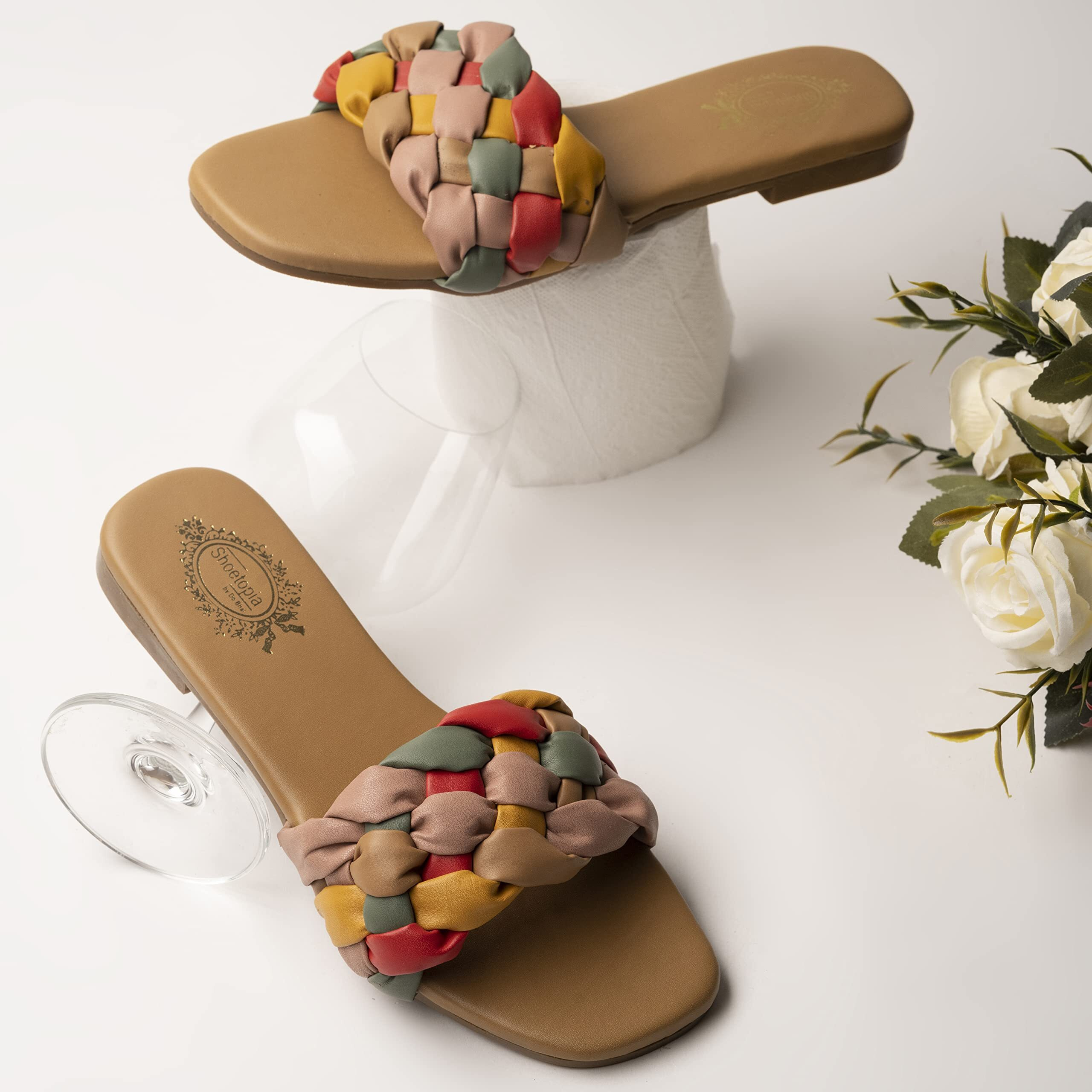 Shoetopia Women And Tan Girls Flat Sandal-Eu37