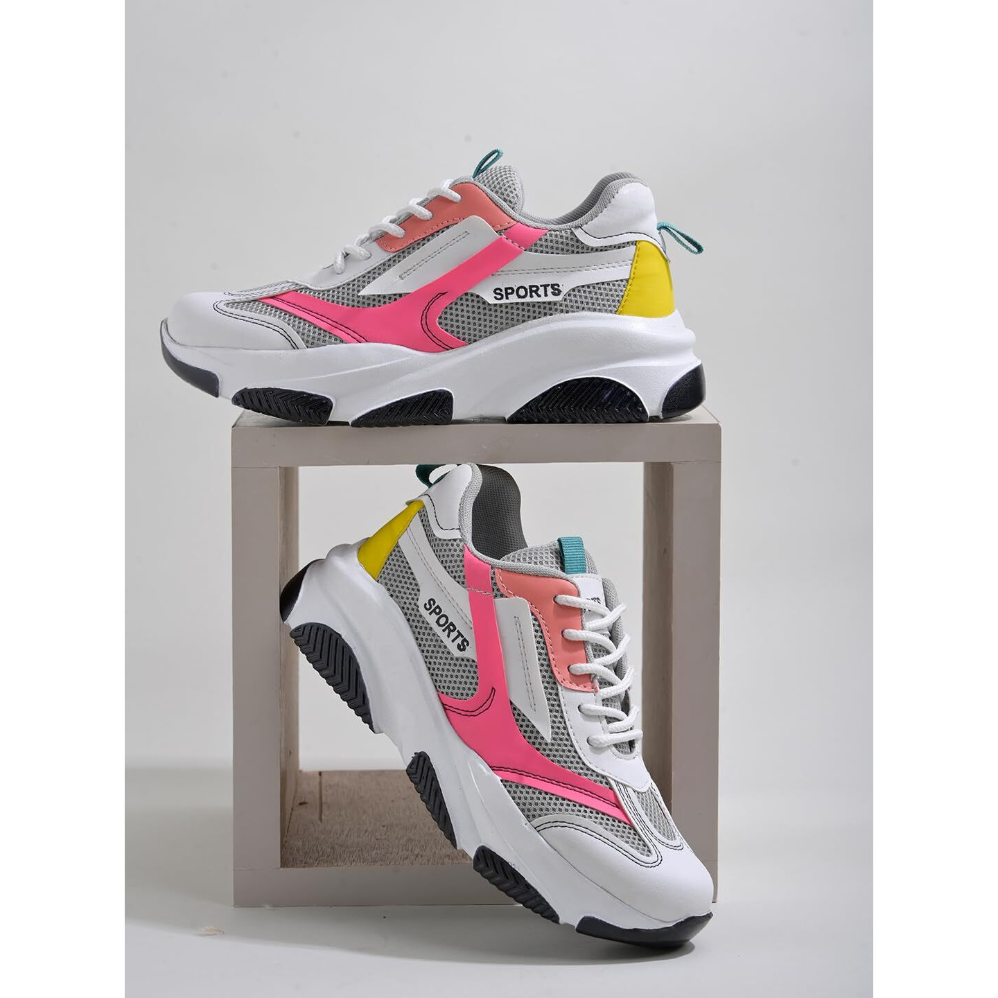 Shoetopia Smart Casual White Sneakers For Women-Eu41