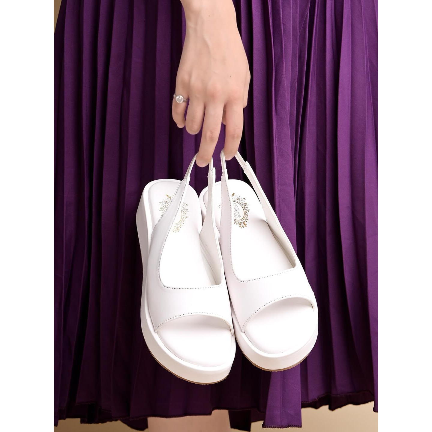 Shoetopia Women's Heeled Sandal-7 Kids Uk (Lsr-White)-Eu40