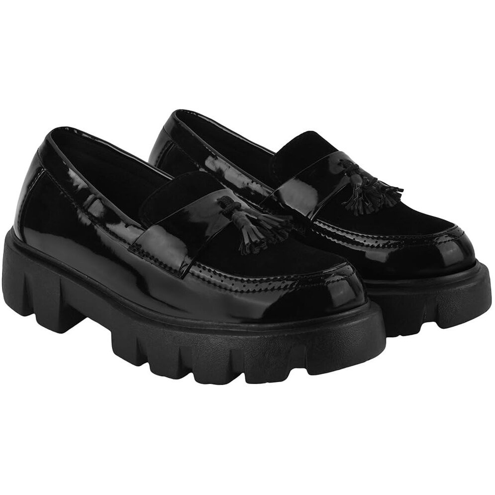Shoetopia Girls L-27 Black Dress Shoe - 7 Uk (Girls-L-27-Black)