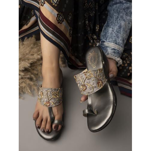 Shoetopia Girls R-2 Grey Wedge Sandal - 4 Uk (Girls-R-2-Grey)