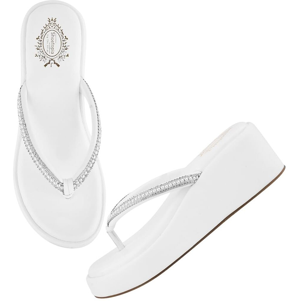 Shoetopia Women's Wedge Sandal-7 Kids Uk (Alexa-White)-Eu40