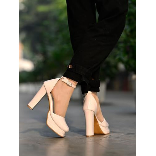 Shoetopia Girls Zepto Cream Heeled Sandal - 2 Uk (Girls-Zepto-Cream)