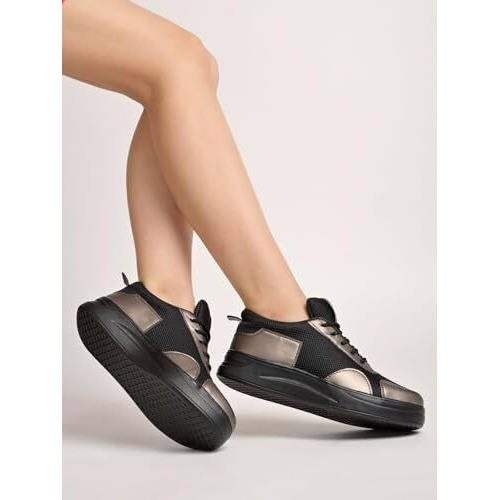 Shoetopia Women's Slip-On Sneakers Grey