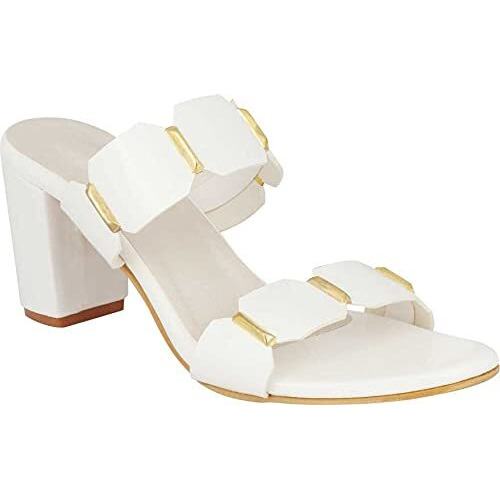 Shoetopia Womens/Girls White Solid Heels-Eu41