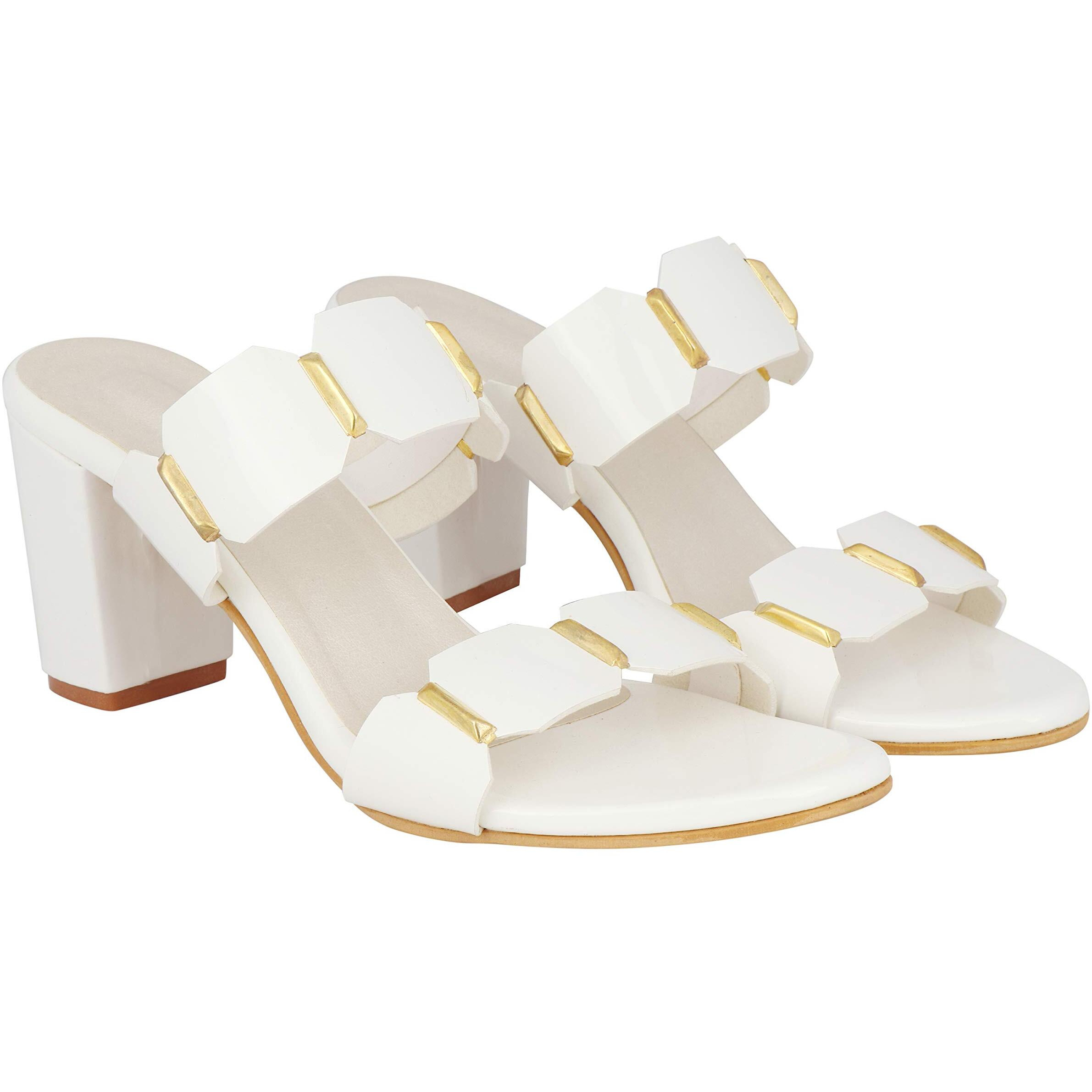 Shoetopia Womens/Girls White Solid Heels-Eu41