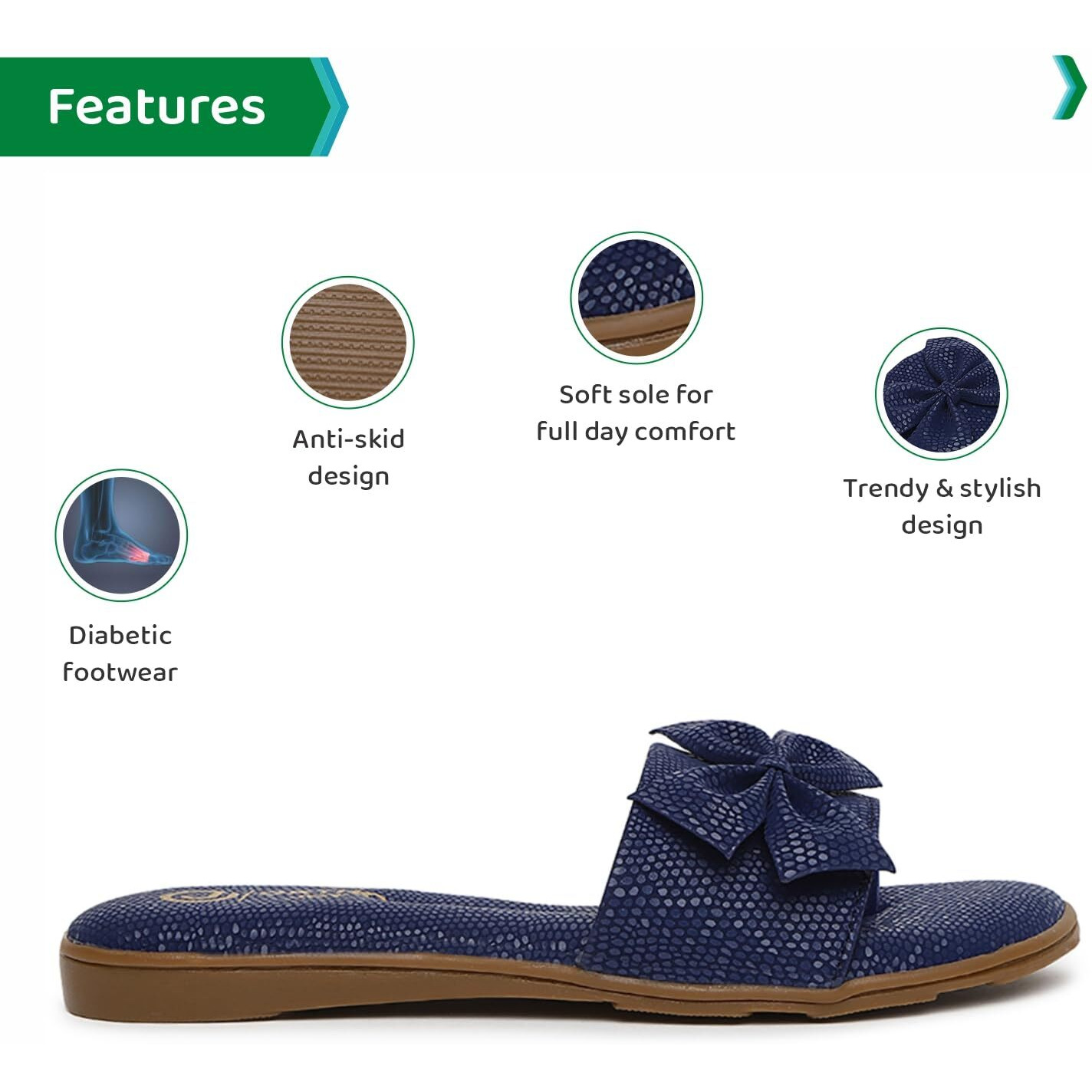 Ortho Joy Fancy Doctor Slipper For Women | Comfortable Stylish & Fashionable Footwear For Women
