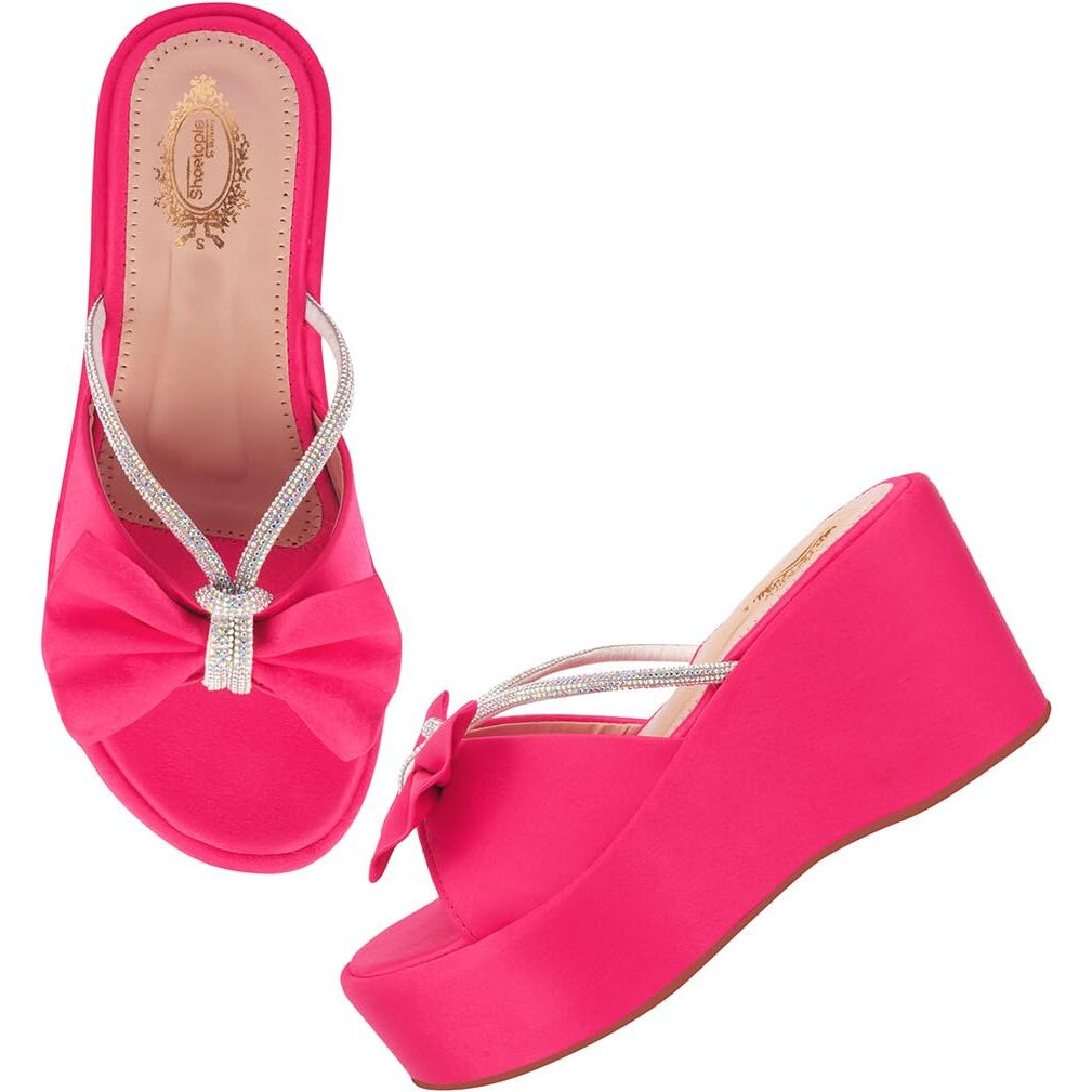 Shoetopia Women's Heeled Sandal-4 Kids Uk (Shine-Pink)-Eu37