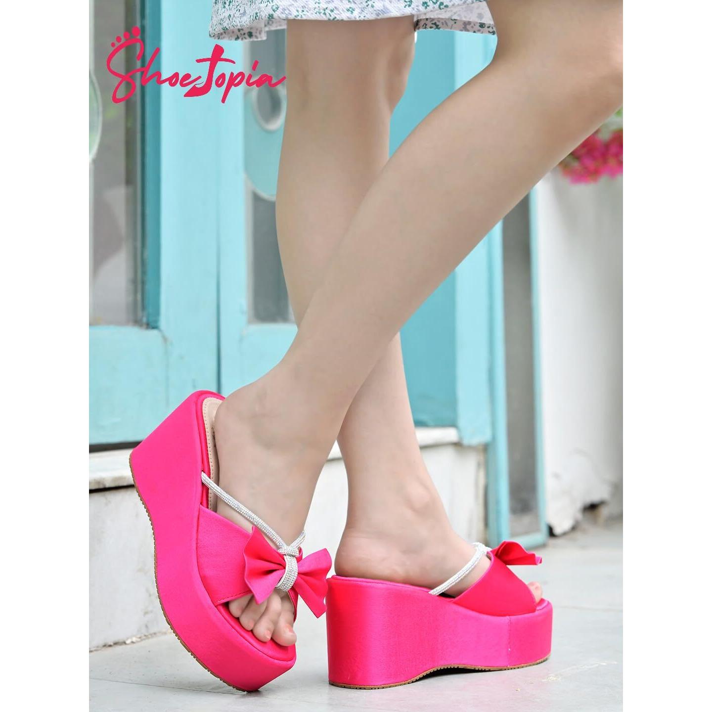 Shoetopia Women's Heeled Sandal-4 Kids Uk (Shine-Pink)-Eu37