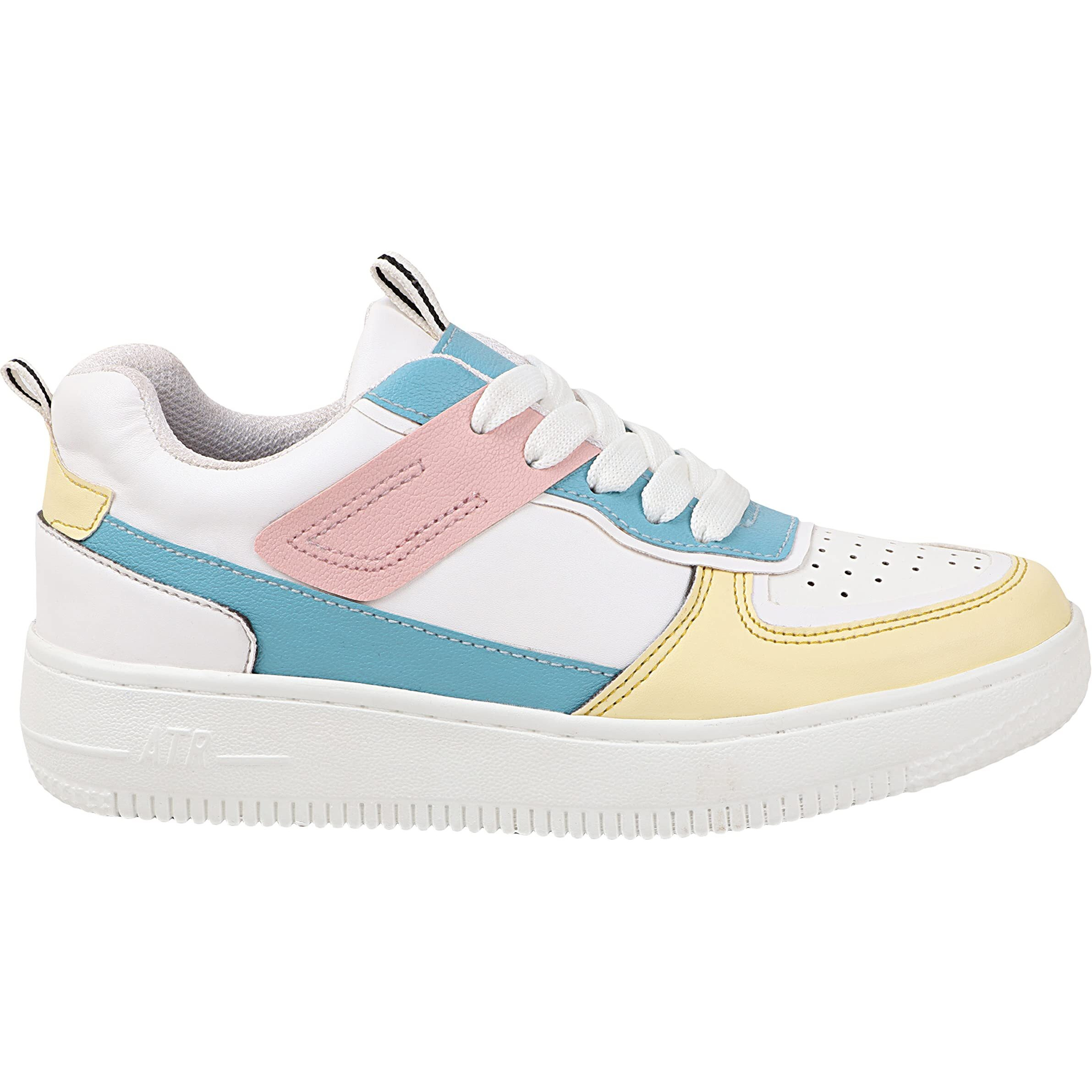 Shoetopia Women & Girls Casual Lace-Up Sneakers/Polo/White / Uk4