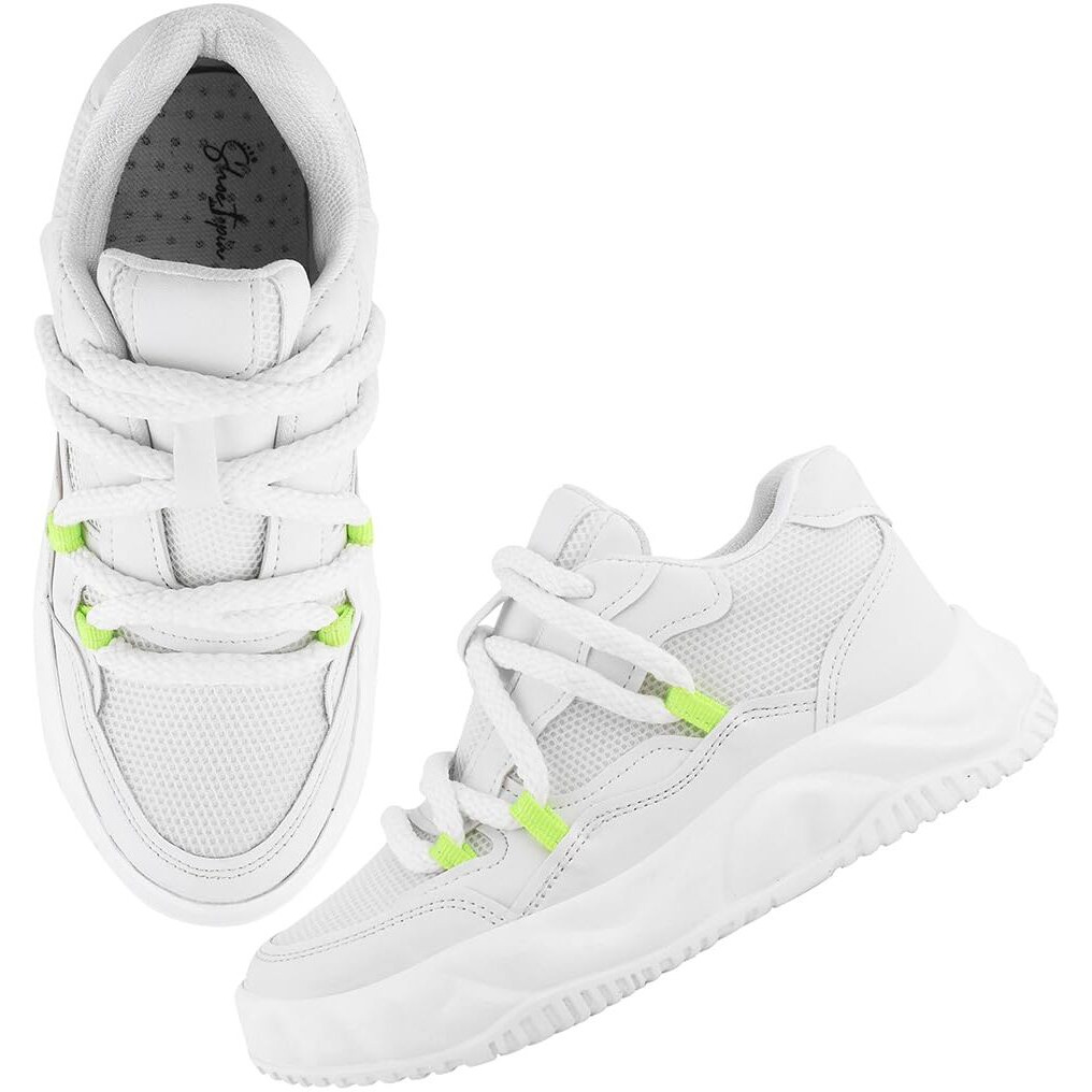 Shoetopia Casual White Sneakers For Women-Eu41
