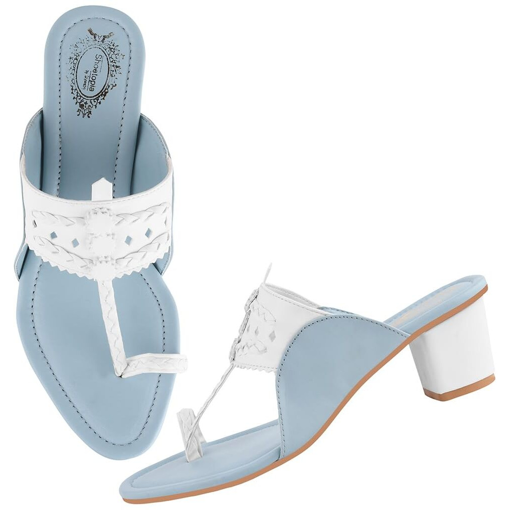 Shoetopia Women's Kh-4433 Blue Heeled Sandal-3 Kids Uk (Kh-4433-Blue)-Eu36