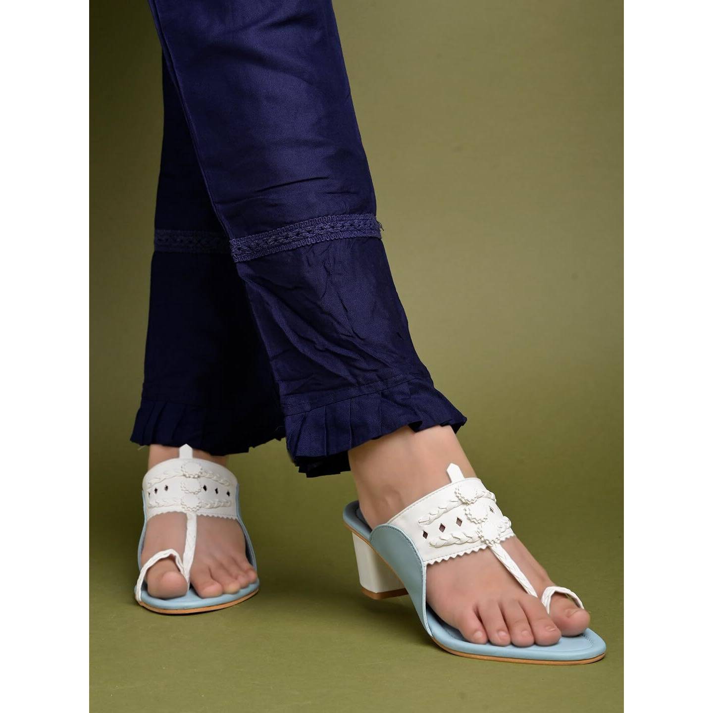 Shoetopia Women's Kh-4433 Blue Heeled Sandal-3 Kids Uk (Kh-4433-Blue)-Eu36
