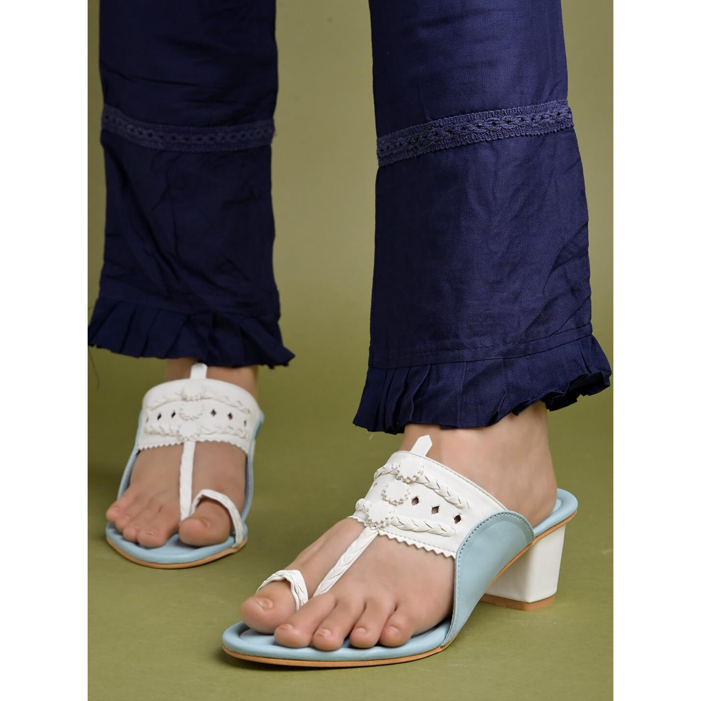 Shoetopia Women's Kh-4433 Blue Heeled Sandal-3 Kids Uk (Kh-4433-Blue)-Eu36