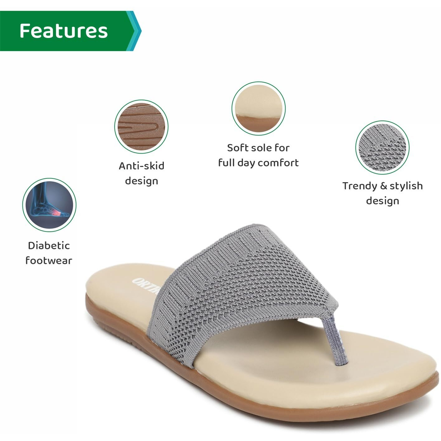 Ortho Joy Fancy Doctor Slippers | Comfortable Flat Sandals For Women Stylish