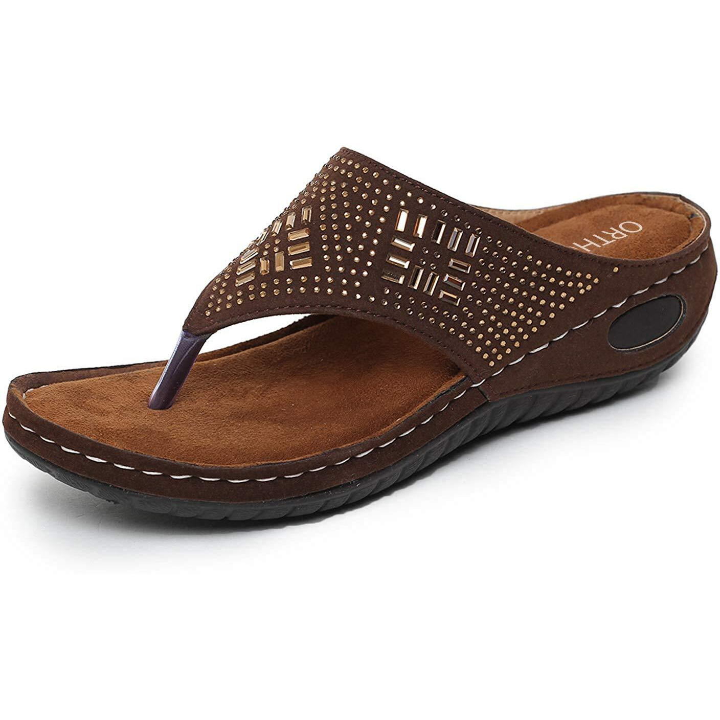 Ortho Joy Women's Brown Flip-Flop - 3 Uk