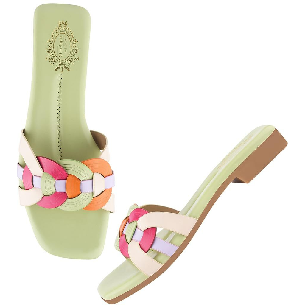 Shoetopia Casual Green Flats For Women & Girls /Eu37