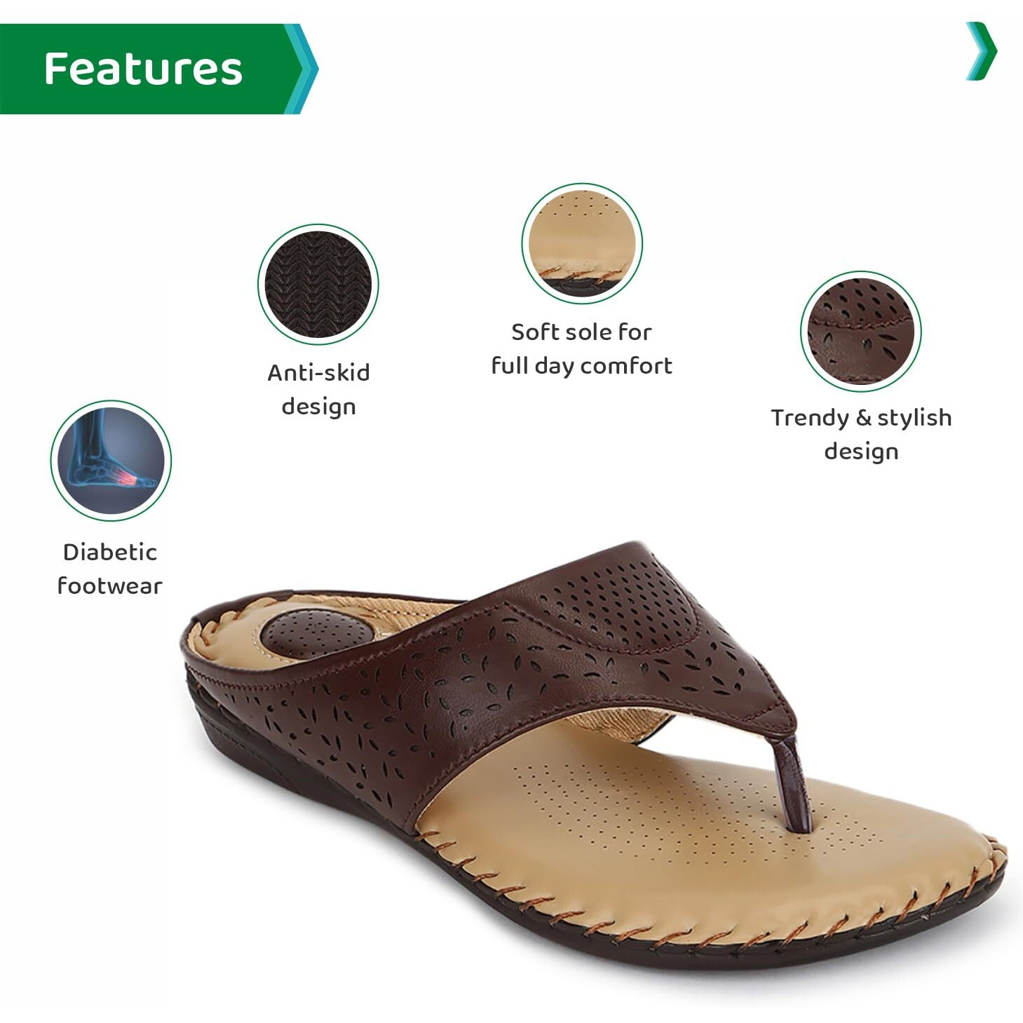 Ortho Joy Doctor Slippers | Soft Fancy Chappal For Women | Comfortable Footwear For Women