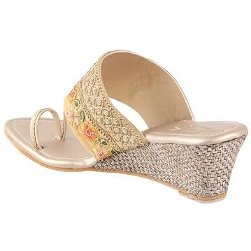 Shoetopia Girls Hm-118 Golden Wedge Sandal - 7 Uk (Girls-Hm-118-Gold)