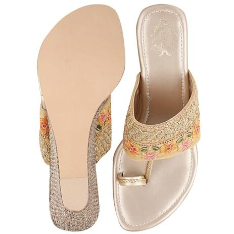 Shoetopia Girls Hm-118 Golden Wedge Sandal - 7 Uk (Girls-Hm-118-Gold)