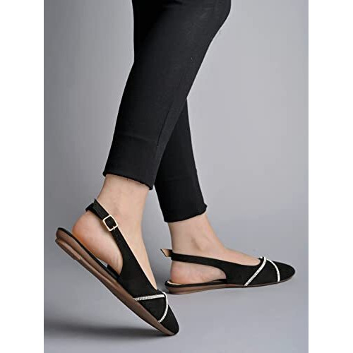Shoetopia Girls Belly-1720 Black Flat Sandal - 4 Uk (Girls-Belly-1720-Black)