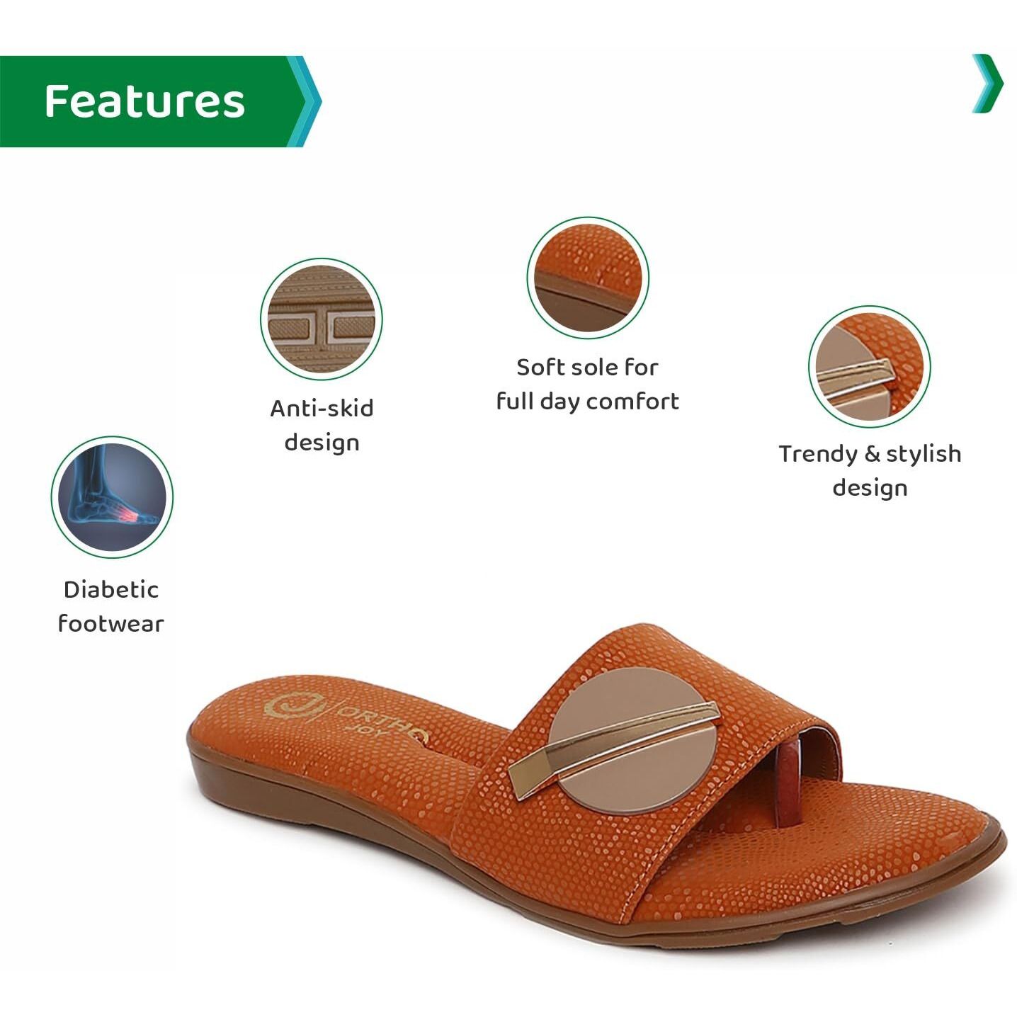 Ortho Joy Fancy Doctor Slipper For Women | Comfortable Fashionable Footwear For Women