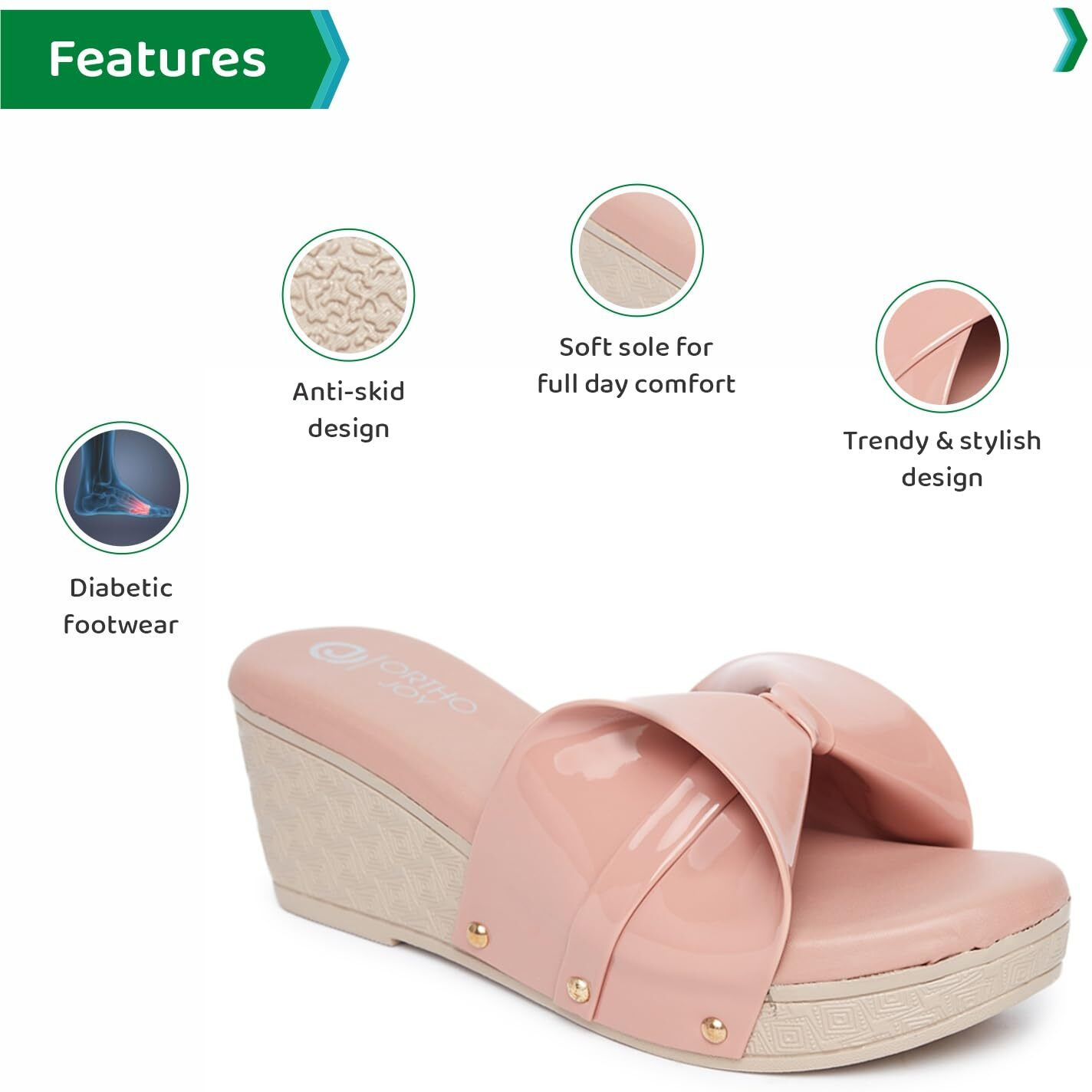 Ortho Joy Fancy Doctor Slippers || Comfortable Wedges Sandals For Women Stylish