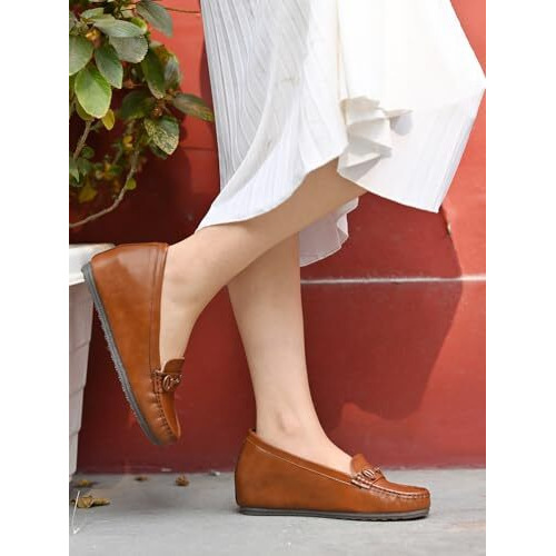 Shoetopia Women's Suede Loafers Tan
