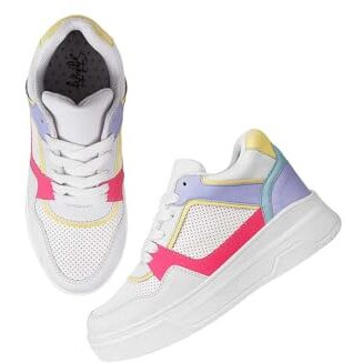 Shoetopia Women's Stiletto Heel Sneakers White