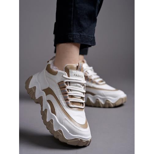 Shoetopia Casual Sports Shoe Sneakers Casuals For Women & Girls /Eu38 Tan