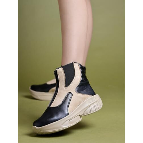 Shoetopia Ankle Top Smart Casual Black Boots For Women & Girls /Eu36