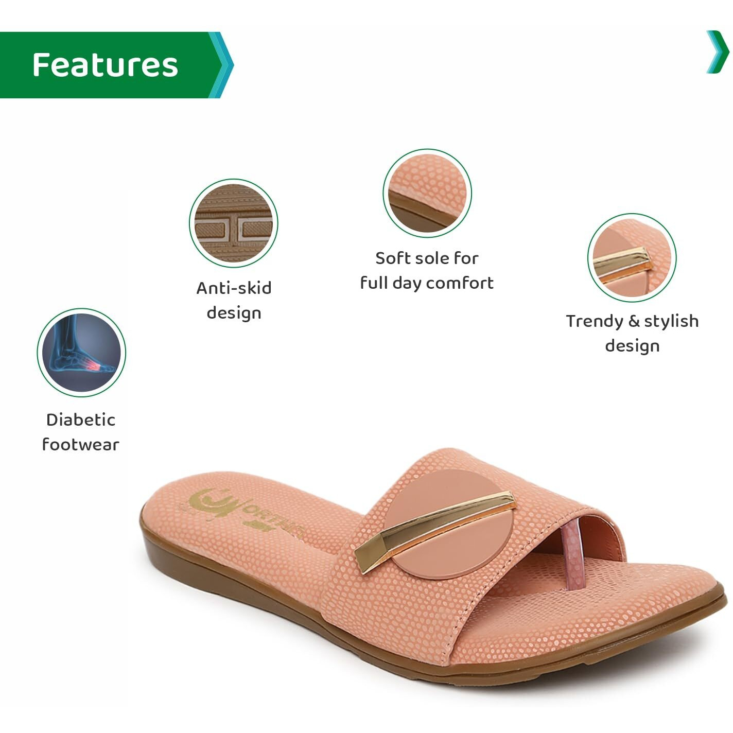 Ortho Joy Fancy Doctor Slipper For Women | Comfortable Fashionable Footwear For Women