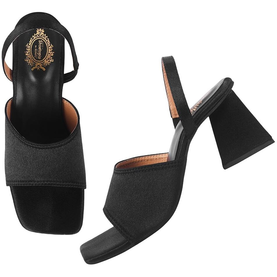 Shoetopia Women's Heeled Sandal-2 Kids Uk (Girls-Oms-Black)-Eu38