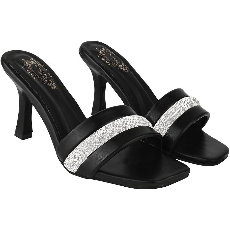 Shoetopia Girls Hn-1599 Black Heeled Sandal - 8 Uk (Girls-Hn-1599-Black)