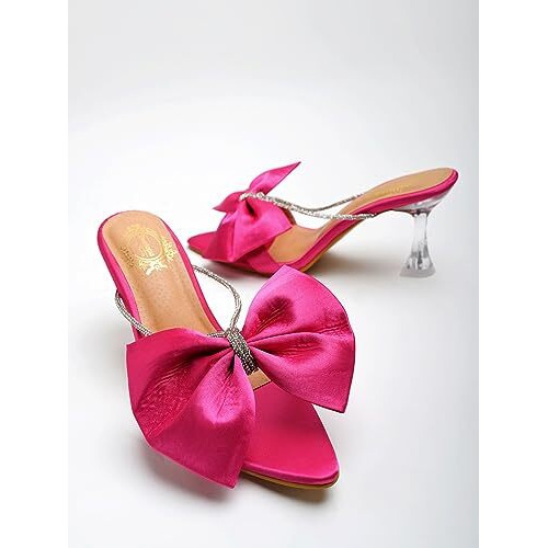 Shoetopia Womens Ultra Pink Heeled Sandal - 5 Uk (Ultra-Pink)